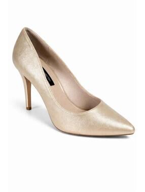 French Connection Metallic Champagne Pointed Toe Heels Size 7.5 NWB